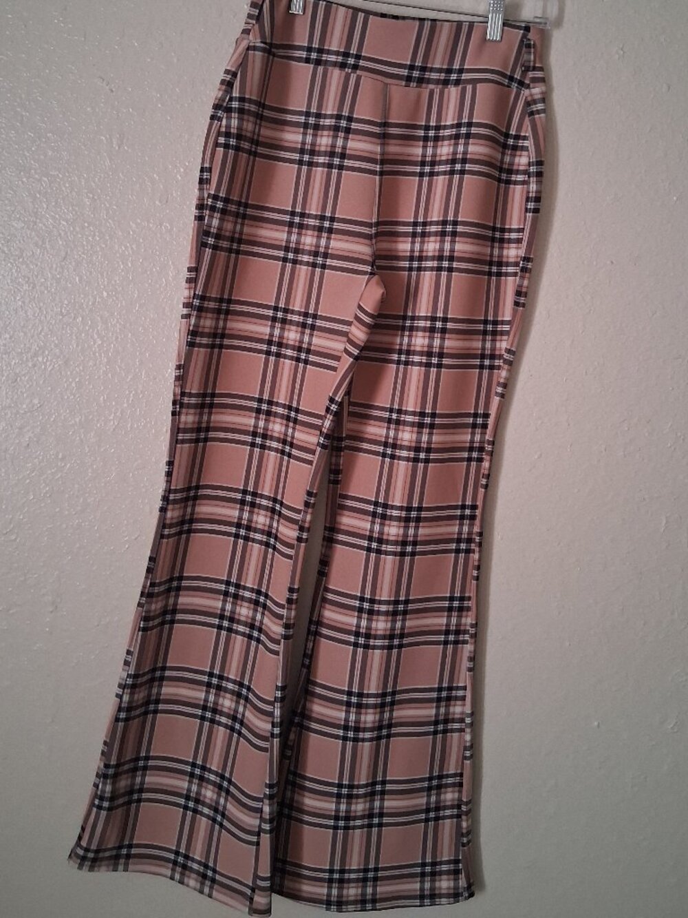 High-Waisted Plaid Flare Pants